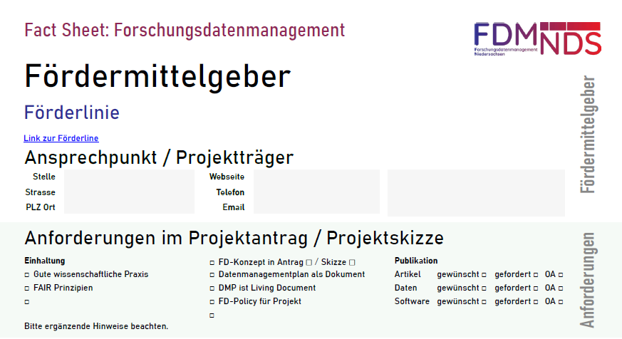 Ausschnitt Fact Sheet